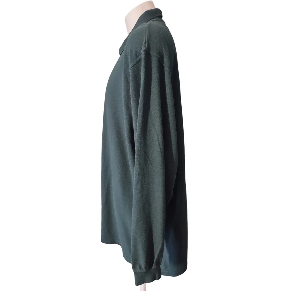 Eddie Bauer Polo Shirt XXXL Men's Gorp Core Cabin Core Green‎ Long Sleeve Pique